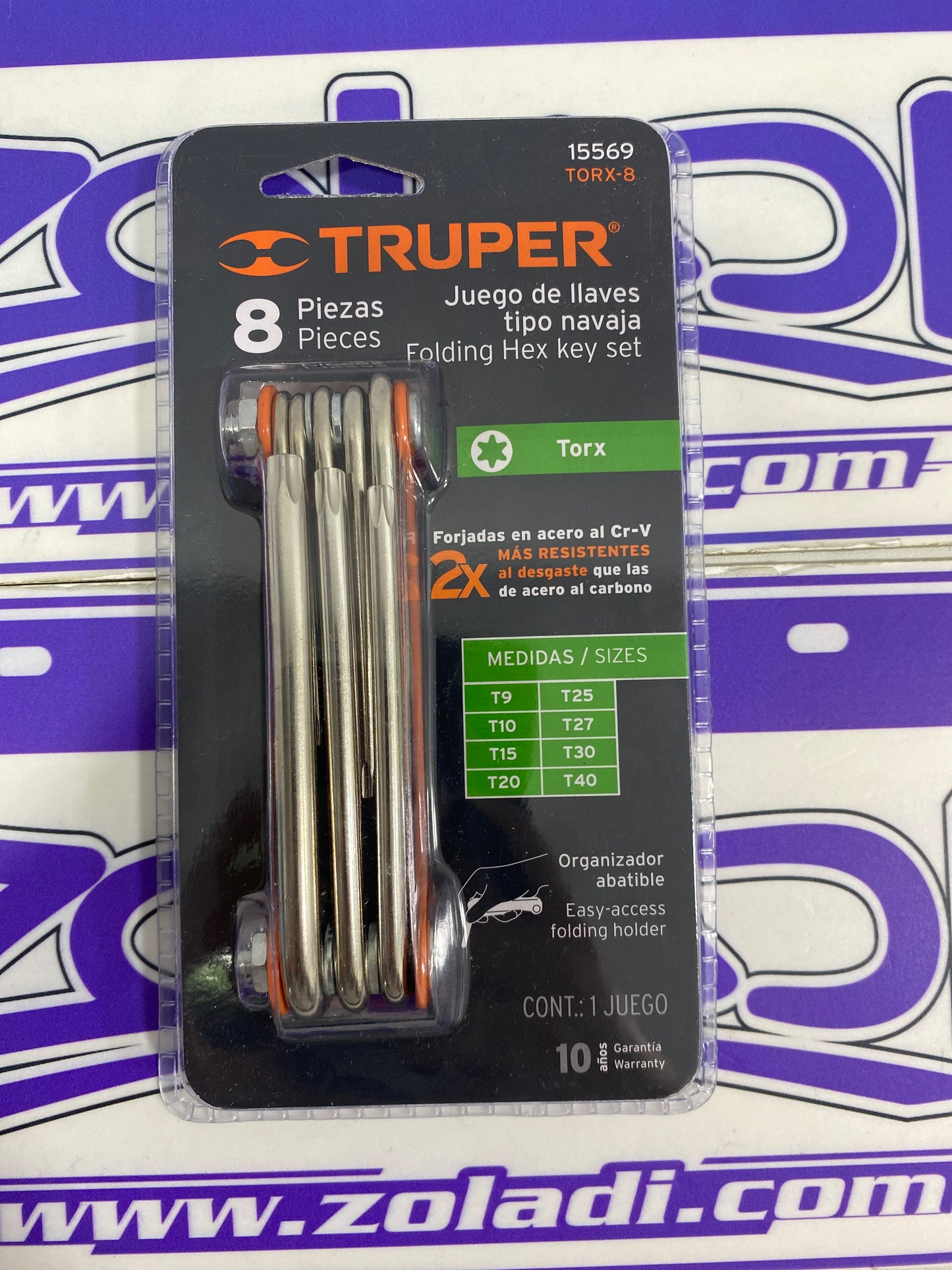 JUEGO DE LLAVES TORX TIPO NAVAJA 8 PIEZAS TRUPER