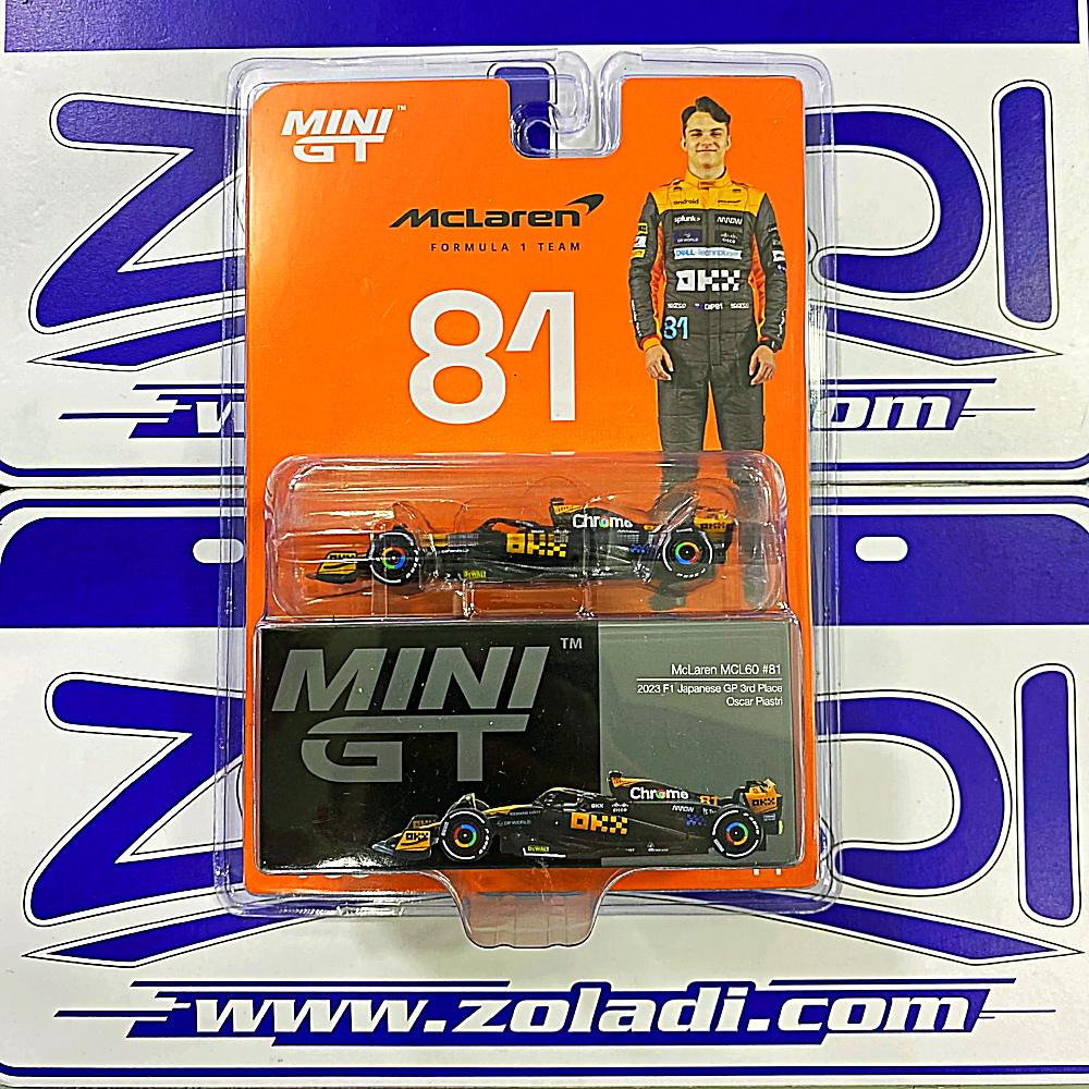 768 MINIGT OSCAR PIASTRI MCLAREN MCL60 #81 2023 F1