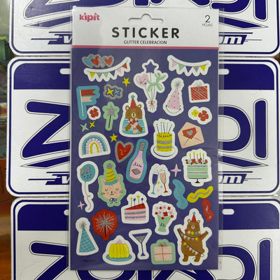 STICKER GLITTER CELEBRACION - darkloi - Zoladi Perú