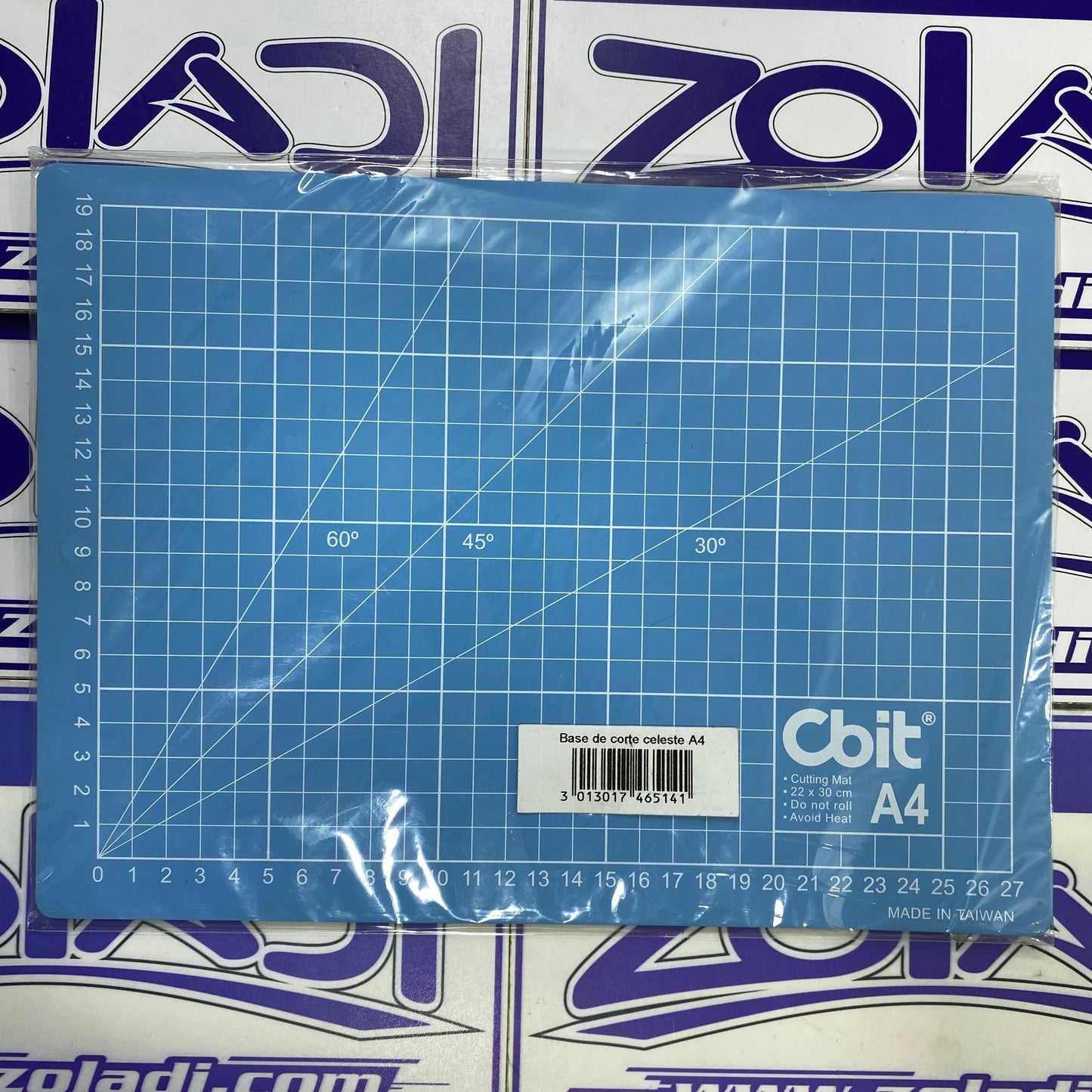 PLANCHA PARA CORTE A4 CON CUADRICULA Y ANGULOS