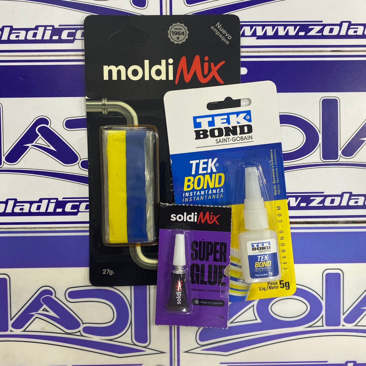 PACK PEGA TODO - MASILLA EPOXICA, SUPER GLUE Y TEKBOND 5g