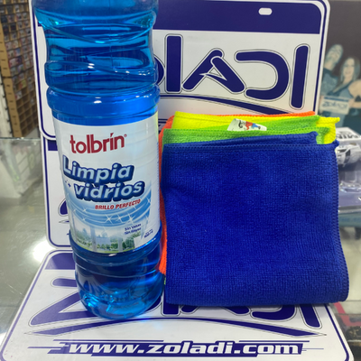 PACK LIMPIA VIDRIOS Y PAÑOS DE MICROFIBRA