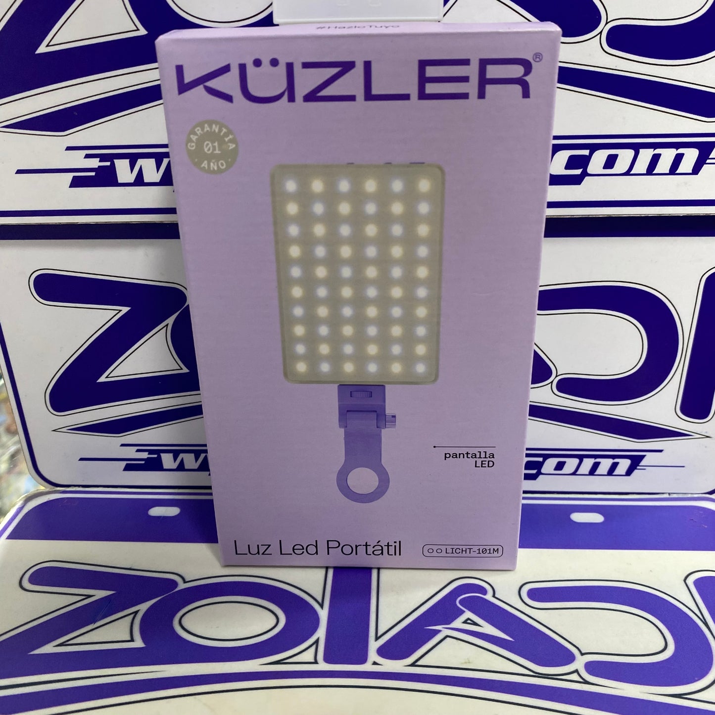 LUZ LED PORTATIL BATERÍA INTEGRADA 3 TONOS DE LUZ KUZLER - LILA