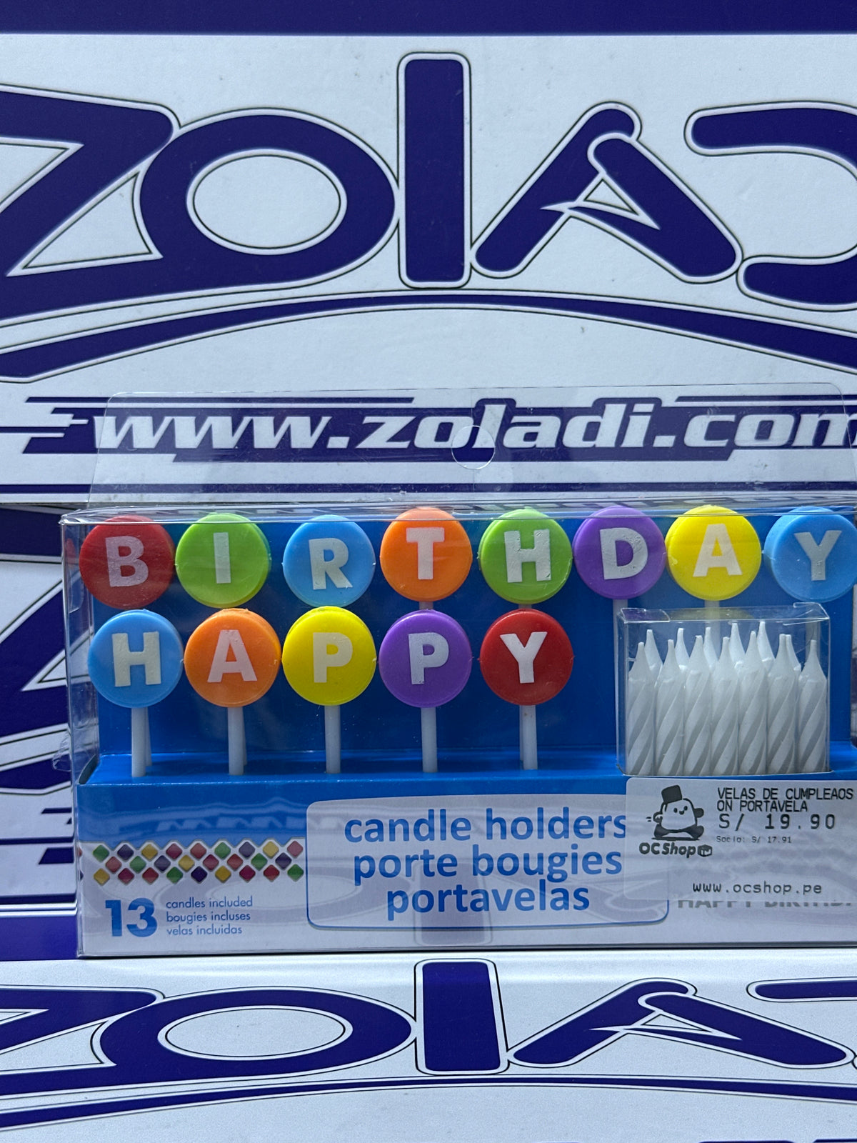 VELAS DE CUMPLEAÑOS CON PORTAVELA