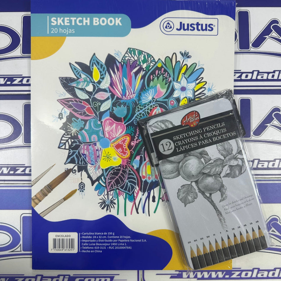 PACK PARA DIBUJANTE - LAPICES PARA BOCETOS Y BLOCK PARA DIBUJO