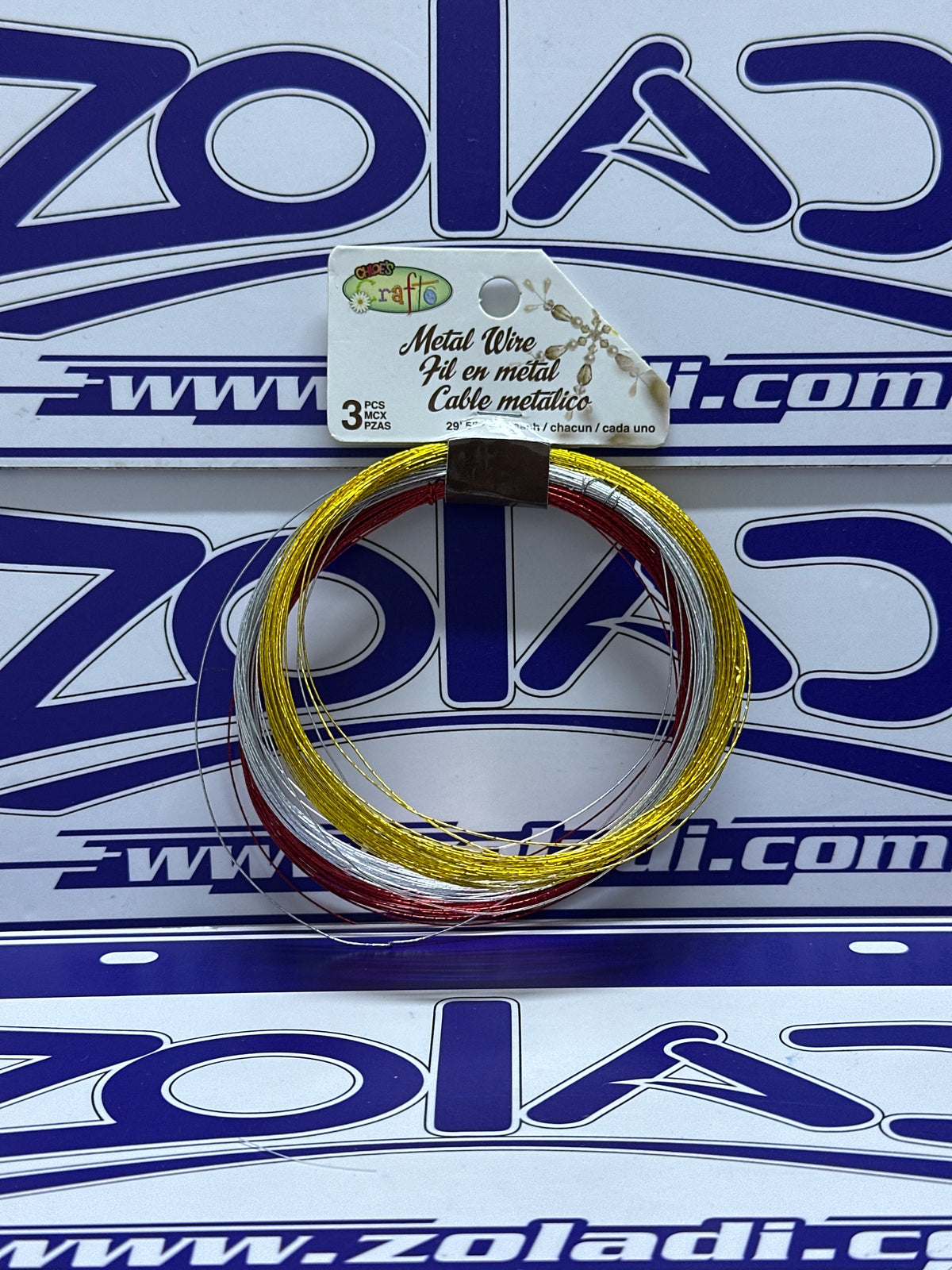 PACK 03 CABLE METALICO DORADO, PLATEADO Y ROJO