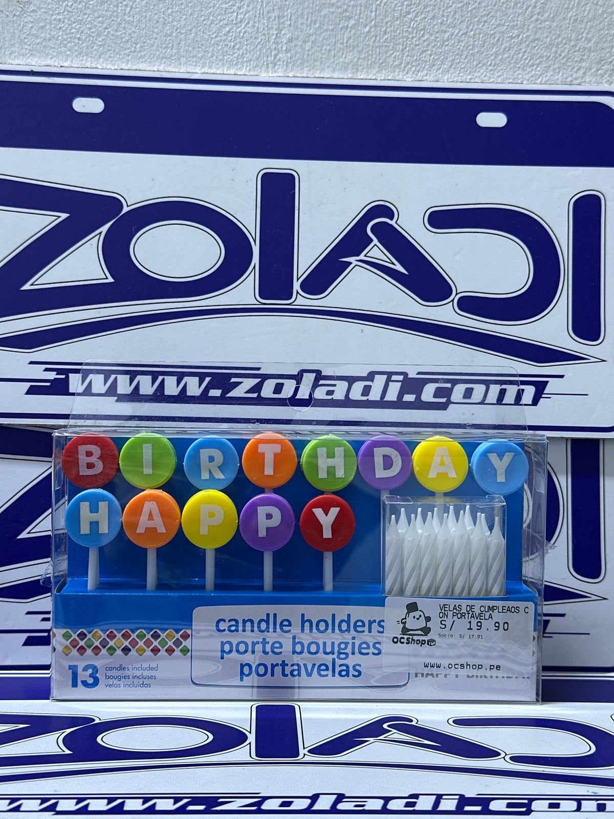 VELAS DE CUMPLEAÑOS CON PORTAVELA