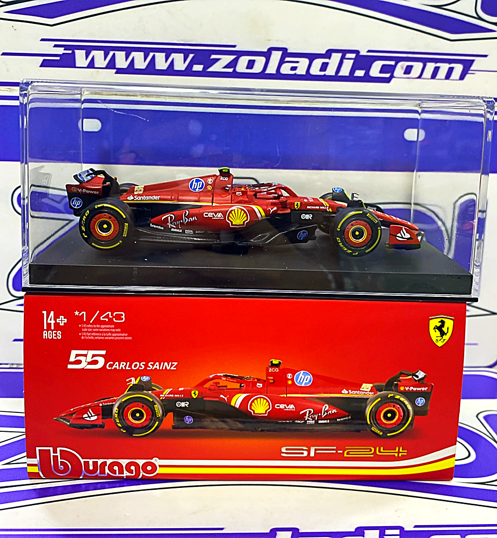 36843 SF24 CARLOS SAINZ #55 FERRARI (ACRILICO CON CASCO)