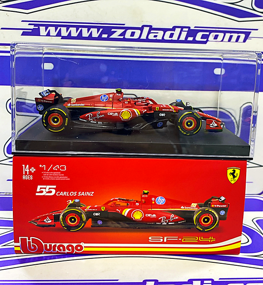 36843 SF24 CARLOS SAINZ #55 FERRARI (ACRILICO CON CASCO)