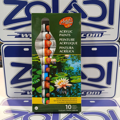Pinturas Acrílicas 10 Colores | Colores Intensos, Alta Cobertura, Pintura de Arte y Manualidades.