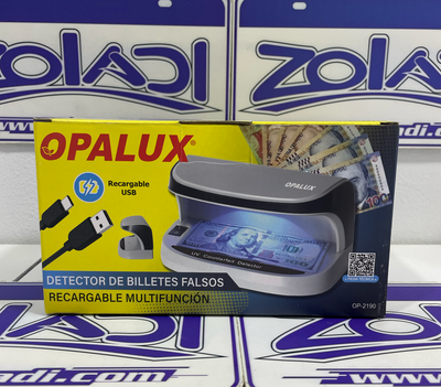 DETECTOR DE BILLETES RECARGABLE OPALUX