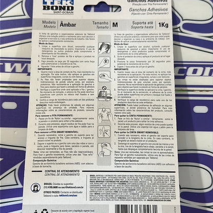 Tekbond Amber Model Medium Adhesive Hook