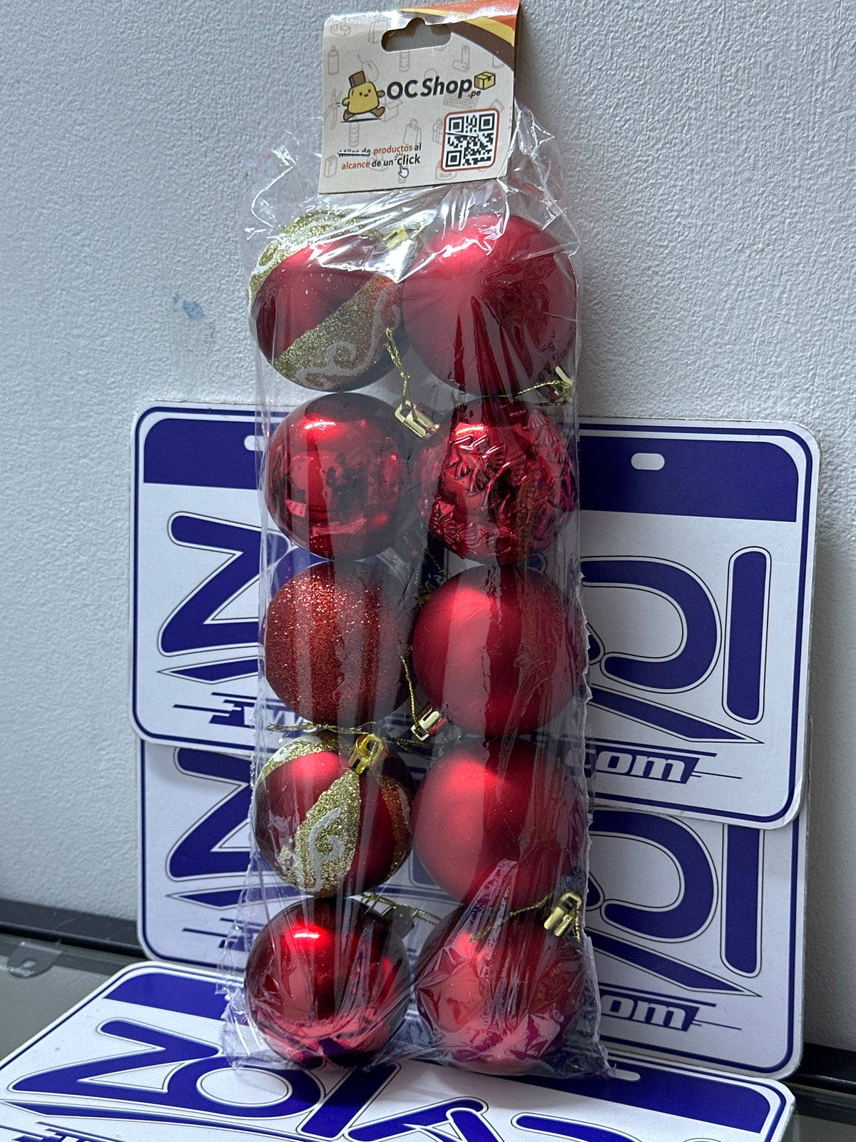 10 ESFERAS NAVIDEÑAS ROJAS
