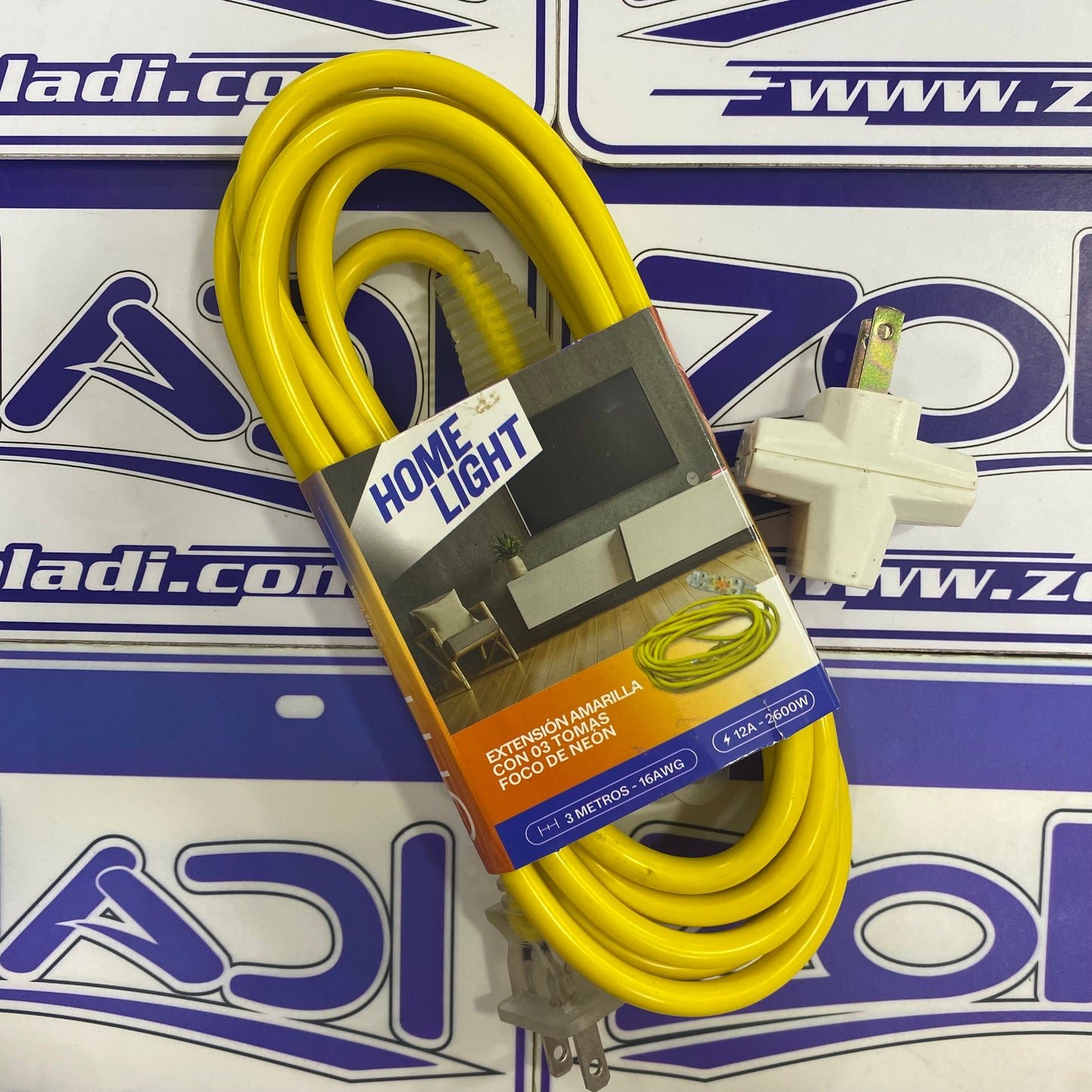 PACK DE EXTENSION DE 3m Y ADAPTADOR DE CRUZ TRIPLE ENCHUFE
