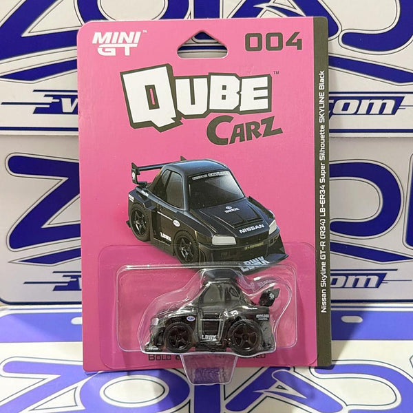004 NISSAN SKYLINE GTR R34 SILHOUETTE MINI GT QUBE CARZ