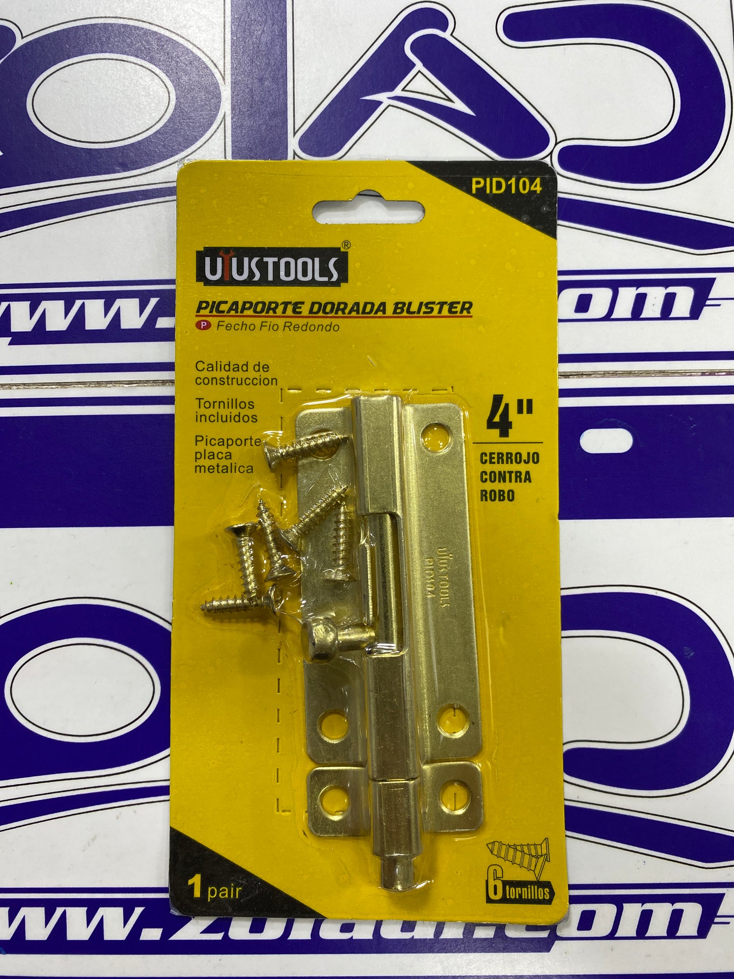 PICAPORTE CERROJO SEGURO PARA PUERTA 4"