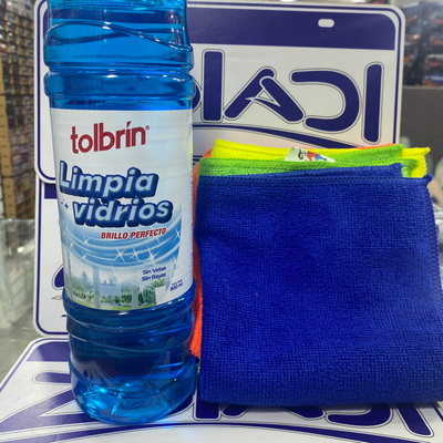 PACK LIMPIA VIDRIOS Y PAÑOS DE MICROFIBRA