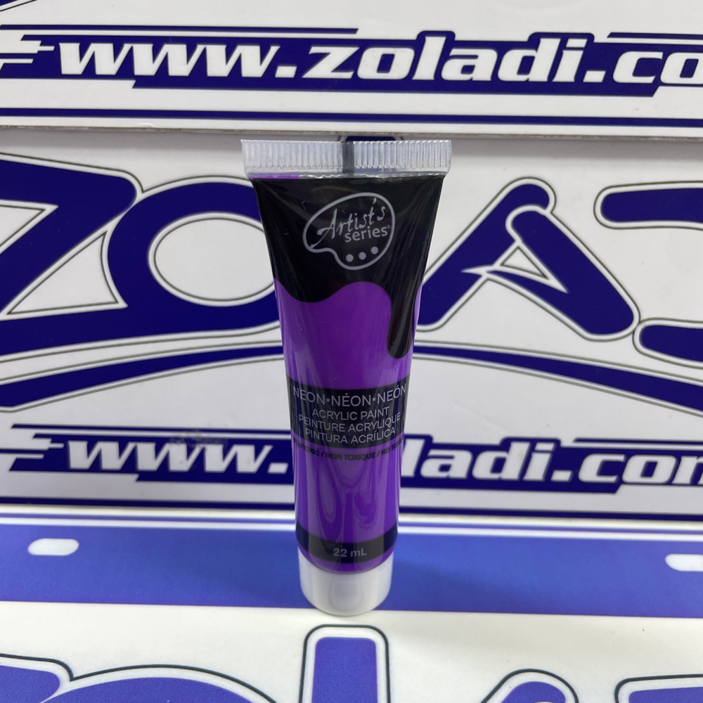 Morado Neón Pintura Acrílica 22 ml | Color Fluorescente, Alta Cobertura, Pintura de Arte y Manualidades.