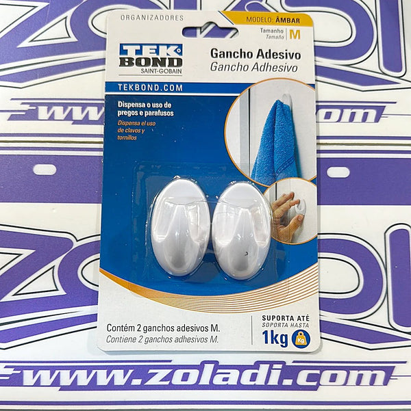 GANCHO ADESIVO MEDIANO MODELO AMBAR TEKBOND