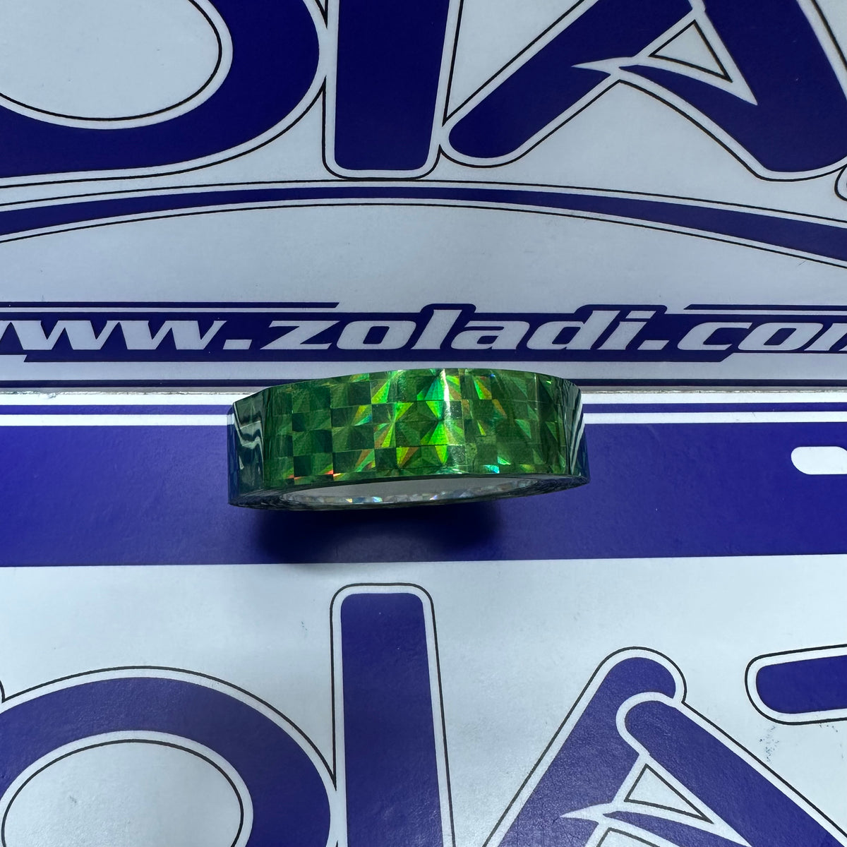 CINTA ADHESIVA HOLOGRAFICA VERDE 1CM