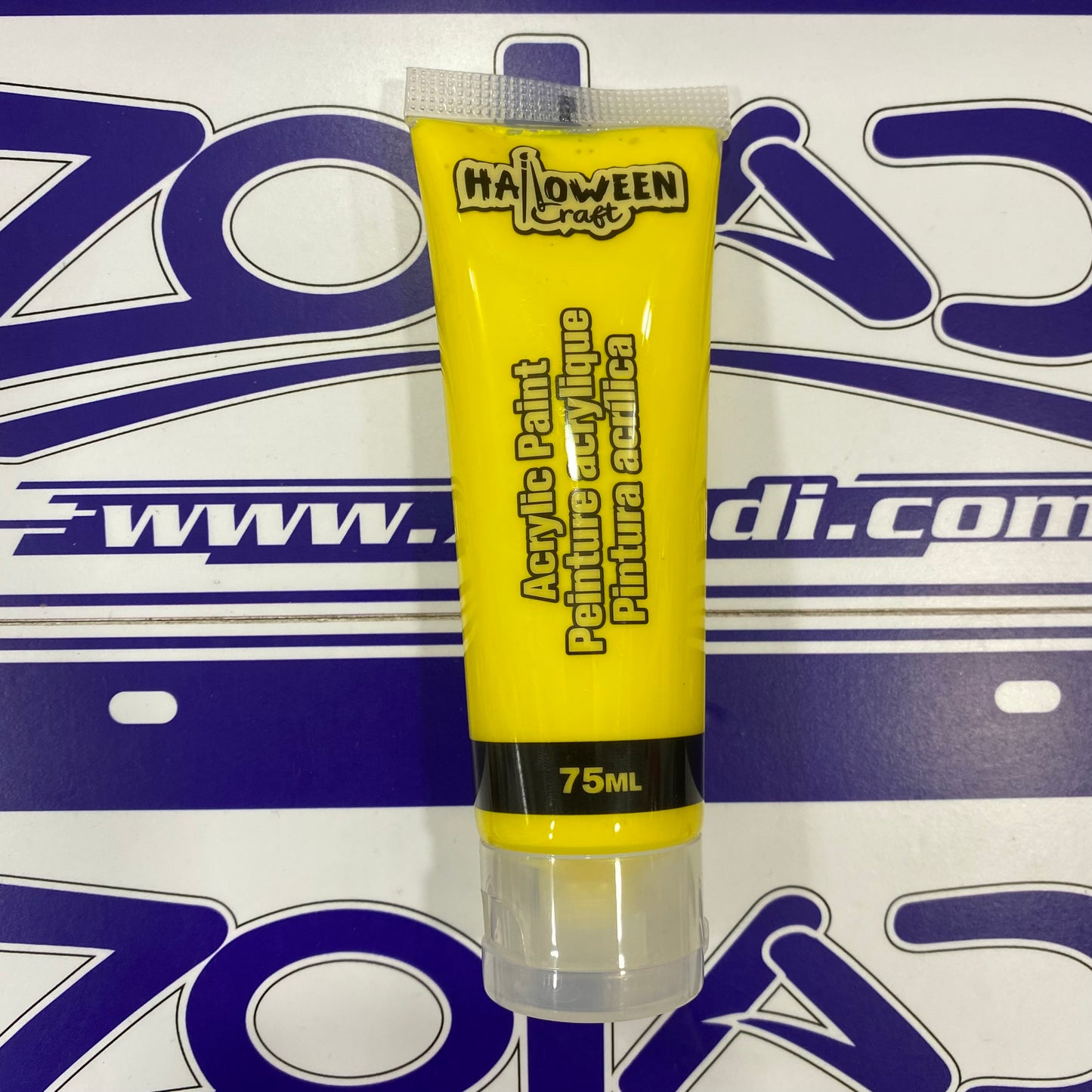 Amarillo Halloween Pintura Acrílica 75 ml | Color Intenso, Alta Cobertura, Pintura Temática Halloween y Manualidades.