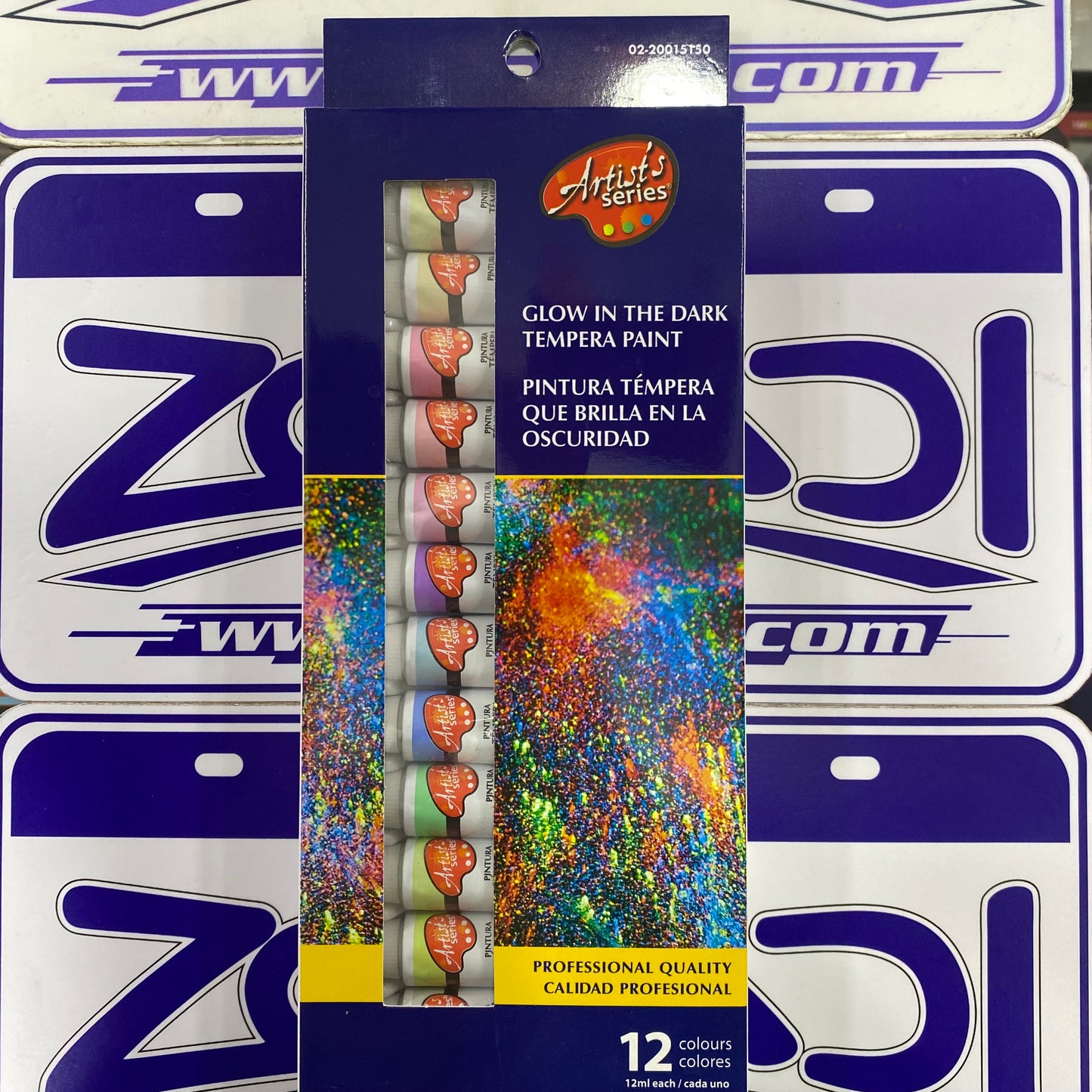 PINTURA TEMPERA QUE BRILLA EN LA OSCURIDAD 12 COLORES