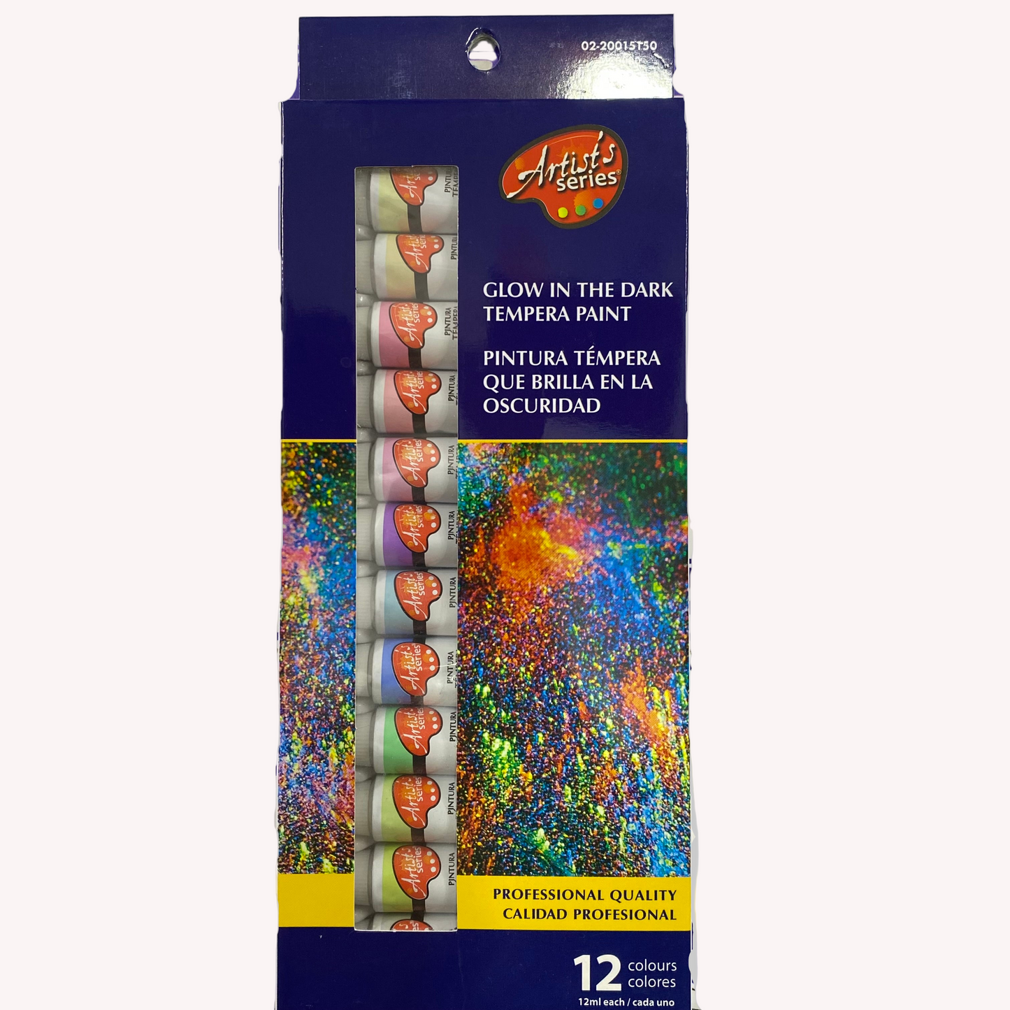 PINTURA TEMPERA QUE BRILLA EN LA OSCURIDAD 12 COLORES
