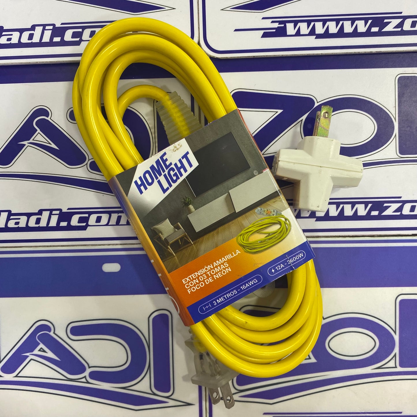 PACK DE EXTENSION DE 3m Y ADAPTADOR DE CRUZ TRIPLE ENCHUFE