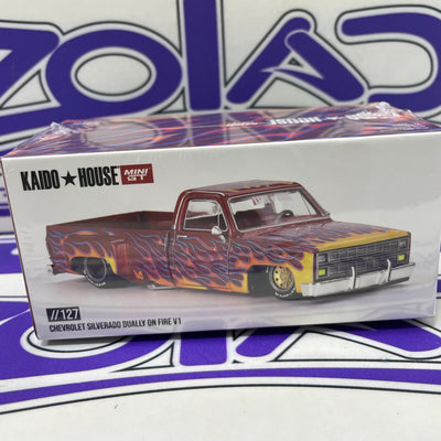 KAIDO HOUSE CHEVROLET SILVERADO DUALLY ON FIRE V1
 - Auto a Escala Coleccionable - Delivery Perú