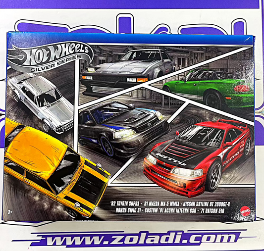 JBY77 SET SILVER HOTWHEELS PACK 6