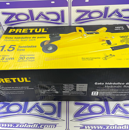GATO HIDRÁULICO DE PATÍN 1.5 TONELADAS PRETUL
