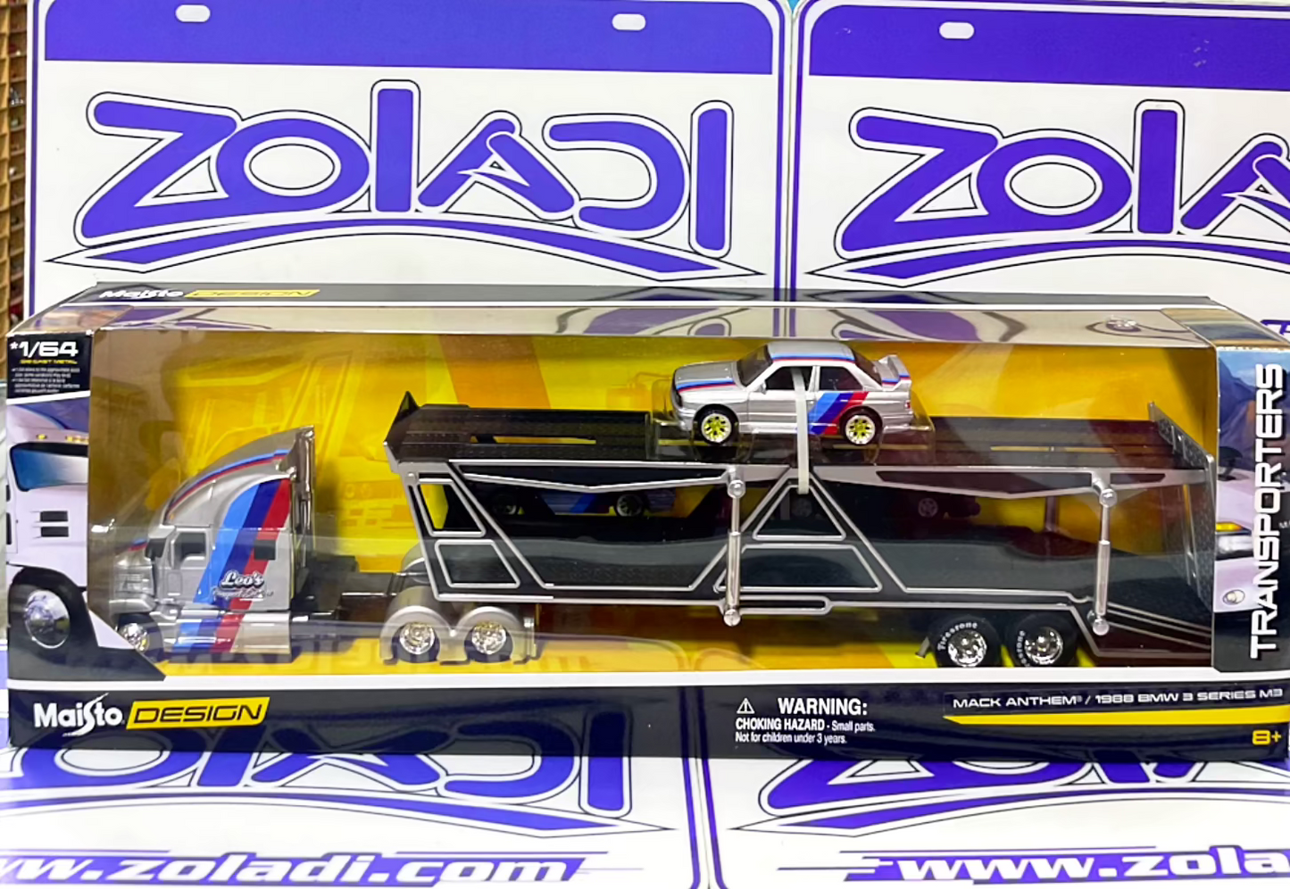 12447 MACK ANTHEM 1988 BMW 3 SERIES M3 TRANSPORTERS MAISTO