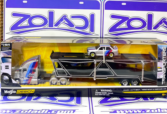 12447 MACK ANTHEM 1988 BMW 3 SERIES M3 TRANSPORTERS MAISTO