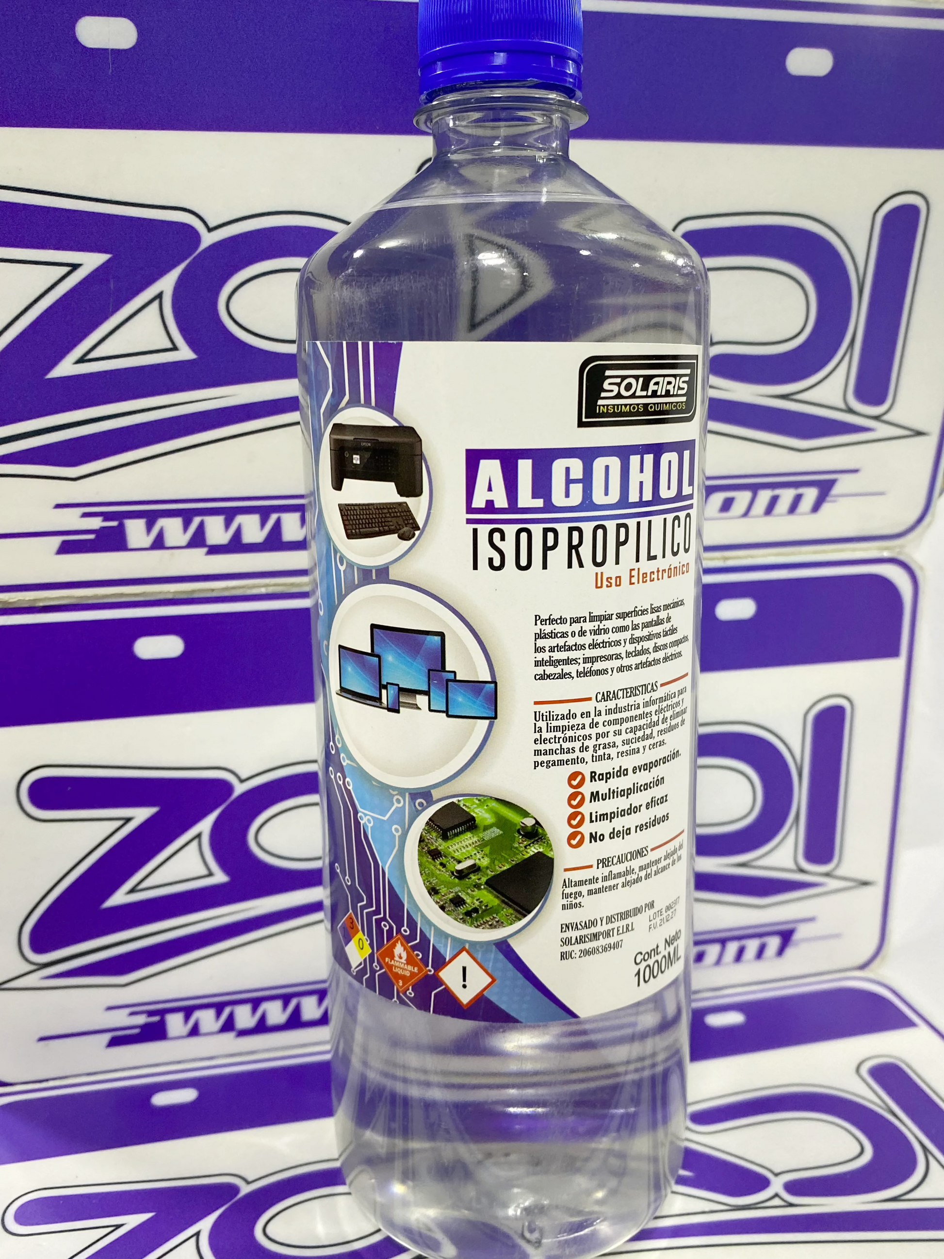 alcohol isopropilico, lipieza de pc, celulares y componentes electronicos. tienda zoladi envio a todo el Peru