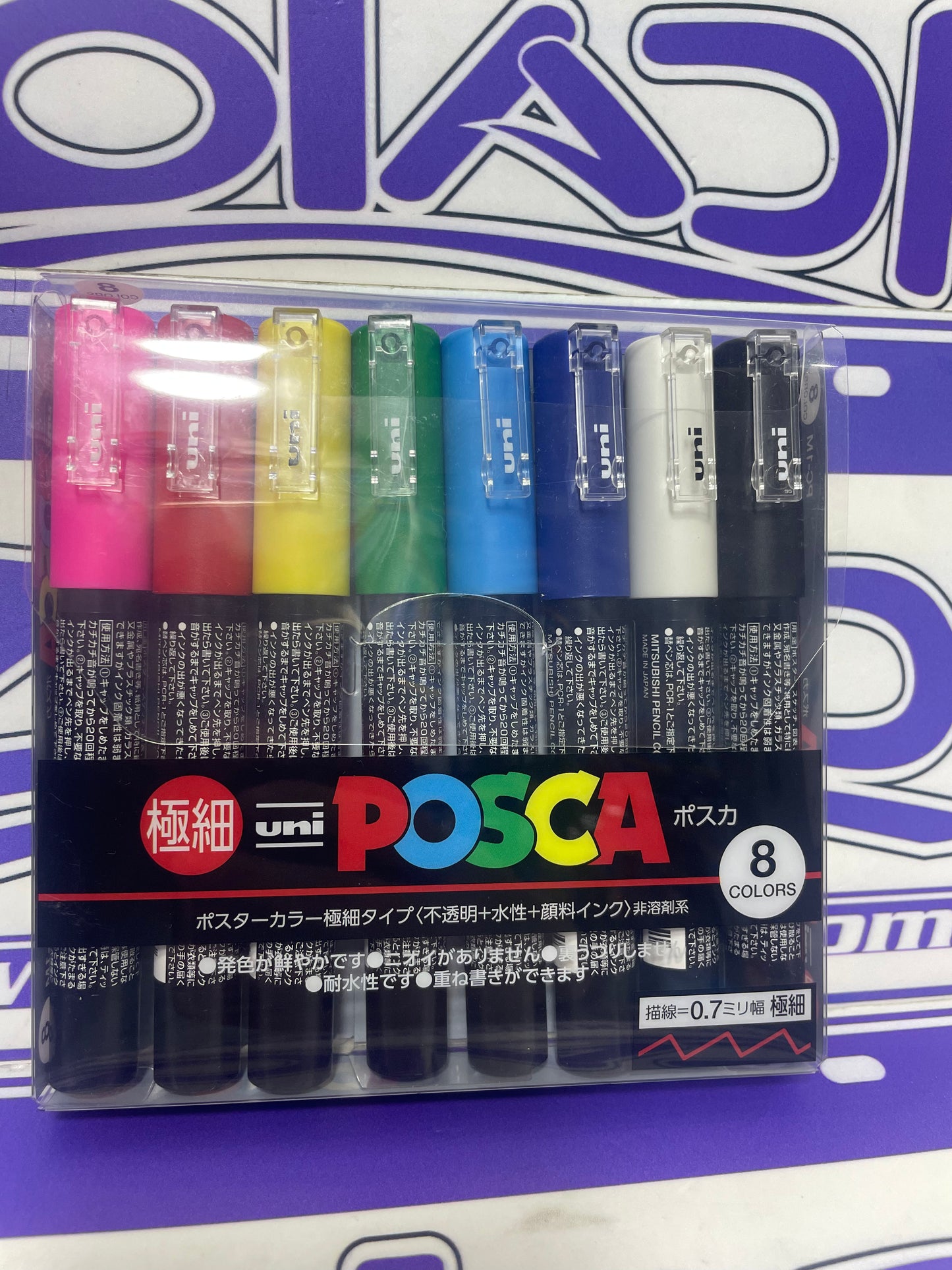 PC-1M POSCA SET DE 8 COLORES 0.7mm
