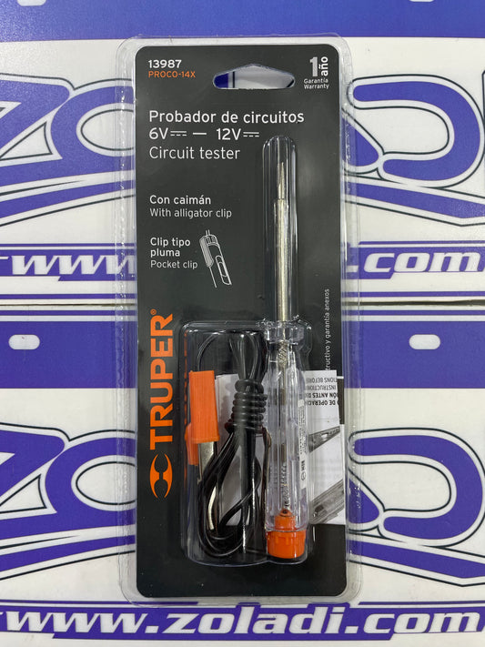 PILOTO PROBADOR DE CIRCUITOS 6V-12V TRUPER