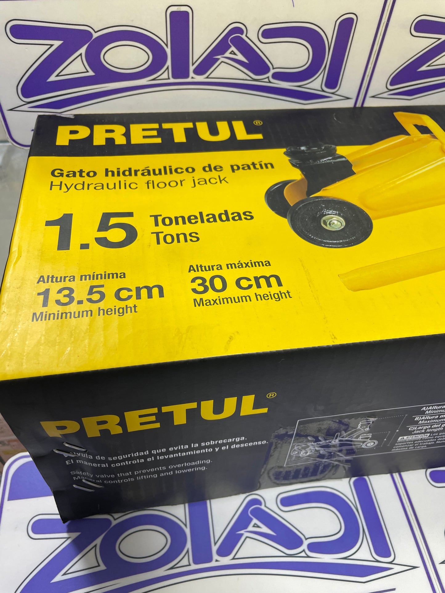 GATO HIDRÁULICO DE PATÍN 1.5 TONELADAS PRETUL