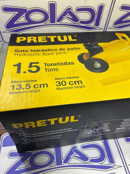 GATO HIDRÁULICO DE PATÍN 1.5 TONELADAS PRETUL