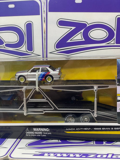 12447 MACK ANTHEM 1988 BMW 3 SERIES M3 TRANSPORTERS MAISTO