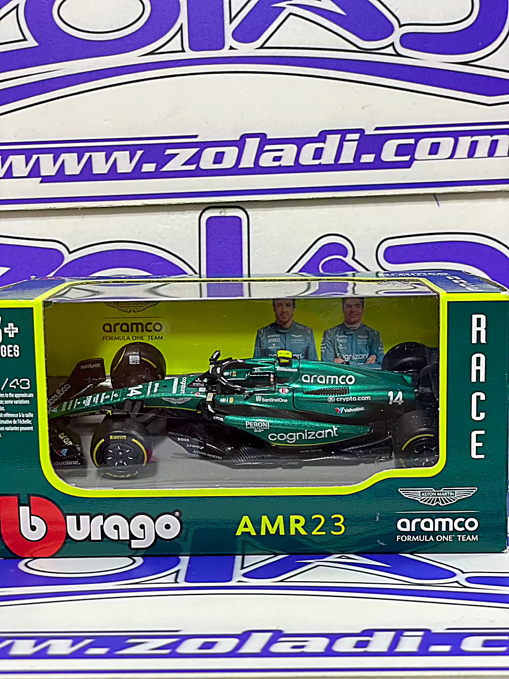 1/43 F1 #14 FERNANDO ALONSO ARAMCO AMR23 (SIN ACRILICO SIN CASCO)