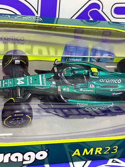 1/43 F1 #14 FERNANDO ALONSO ARAMCO AMR23 (SIN ACRILICO SIN CASCO)