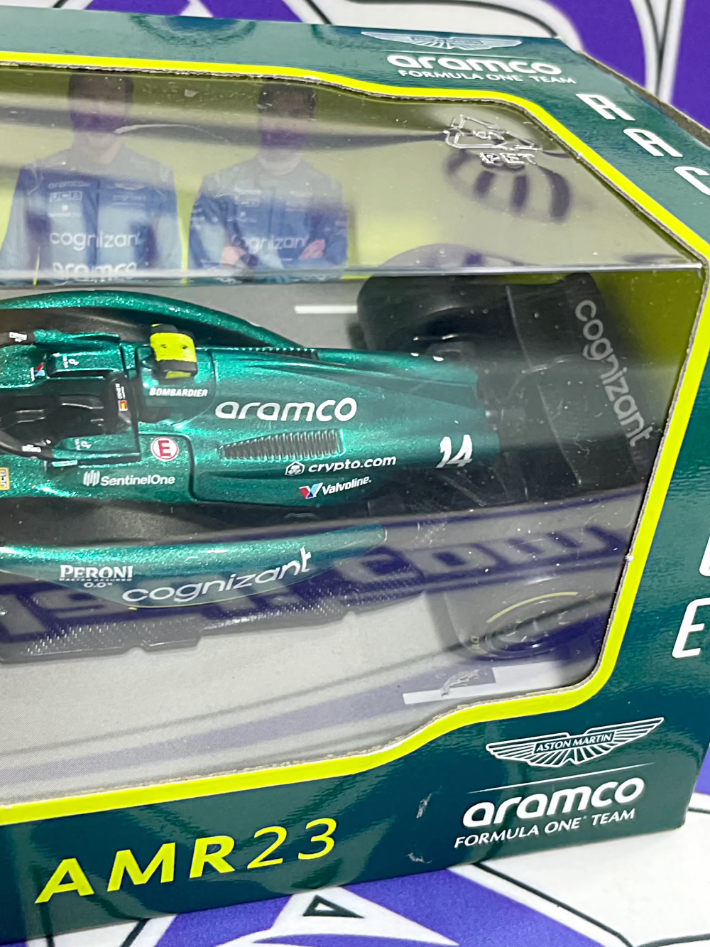 1/43 F1 #14 FERNANDO ALONSO ARAMCO AMR23 (SIN ACRILICO SIN CASCO)