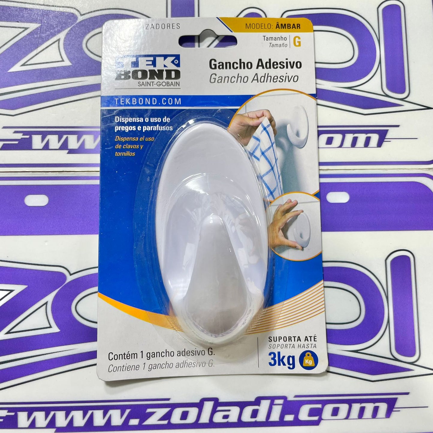 Gancho Adesivo Ambar Grande Tekbond