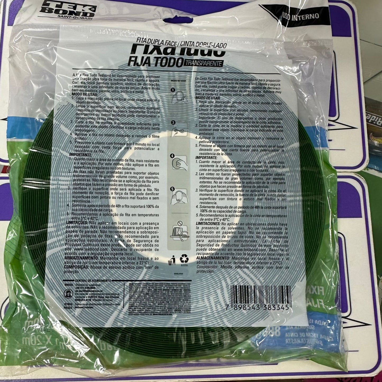 Cinta Doble Contacto Transparente 20m TEKBOND