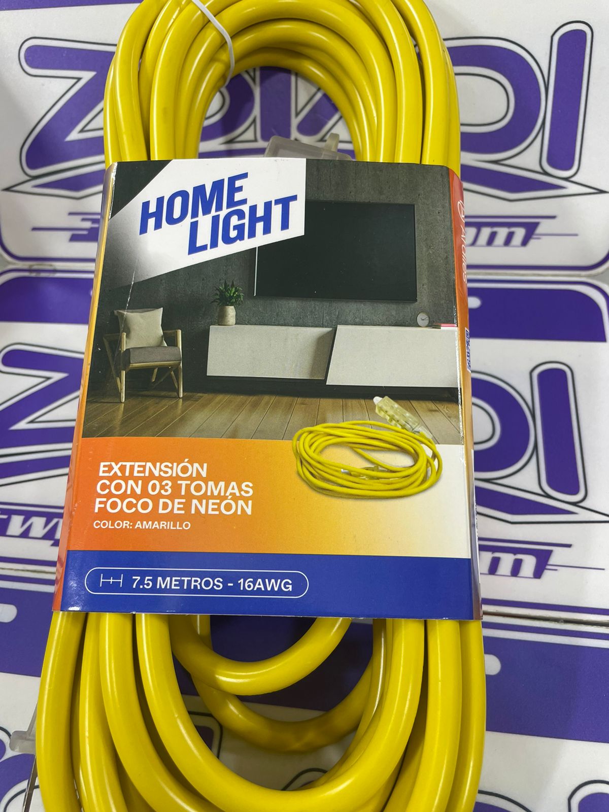 Extensión electrica de 7.5m  con indicador de electricida