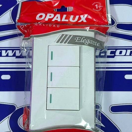 INTERRUPTOR OPALUX TRIPLE ENCHUFE