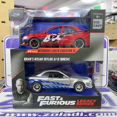 MITSUBISHI LANCER EVOLUTION IX & BRIAN'S NISSAN SKYLINE GTR34 34256 1/32
