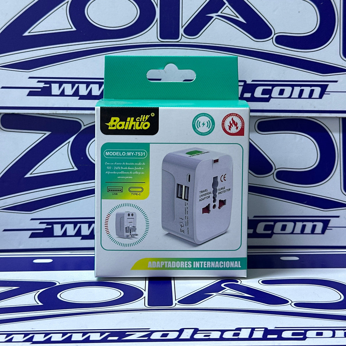ADAPTADOR DE VIAJE UNIVERSAL CON CARGADOR USB