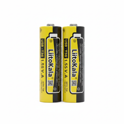 Pilas recargables LiitoKala AA 1.5V USB-T36, pack de 2 baterías amarillas recargables por Type-C — OcShop Perú