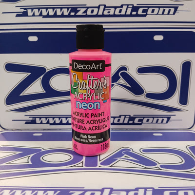Rosa Neón Pintura Acrílica 118 ml | Color Fluorescente, Alta Cobertura, Pintura de Arte y Manualidades.